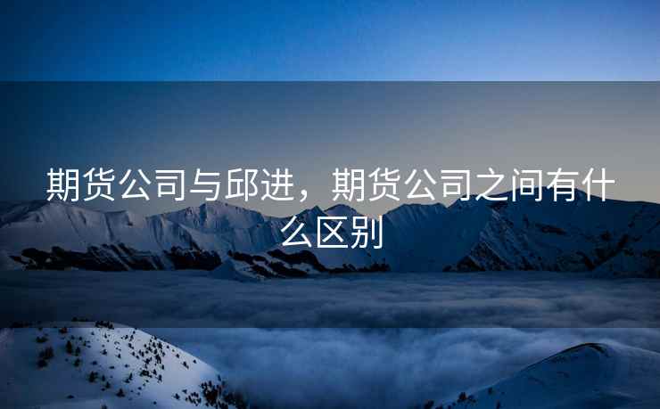 期货公司与邱进，期货公司之间有什么区别